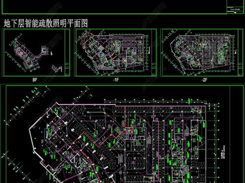 五星級酒店消防智能疏散照明設計施工圖平面圖下載